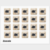 hoefijzer krab vierkante sticker (Vel)