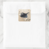 hoefijzer krab vierkante sticker (Tas)