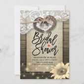 Hoefijzer Lace Burlap Sunflower Vrijgezellenfeest Kaart (Voorkant)