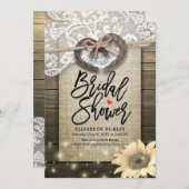 Hoefijzer Lace Burlap Sunflower Vrijgezellenfeest Kaart (Voorkant / Achterkant)