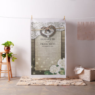 Hoefijzer Lace Hydrangea Wood Foto Booth Backdrop Stof