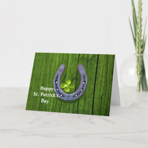 Hoefijzer Lucky Clover St. Patrick's Day Feestdagen Kaart