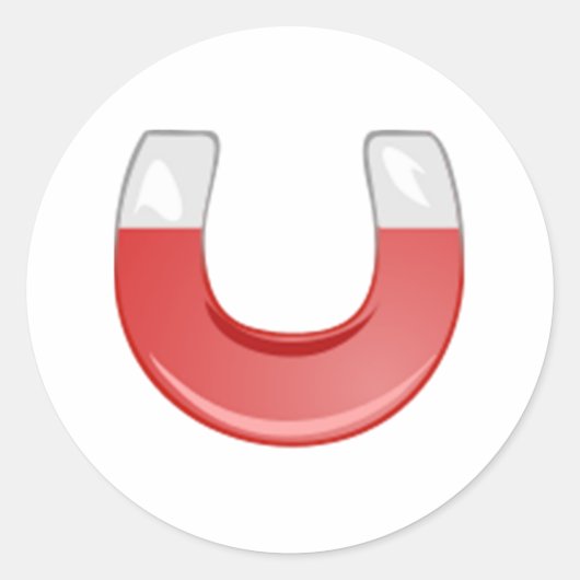 Hoefijzer Magnet Ronde Sticker (Voorkant)