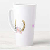 Hoefijzer met bloemen en hart latte mok (Linkerhoek)