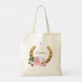 Hoefijzer met bloemen en hart tote bag (Achterkant)