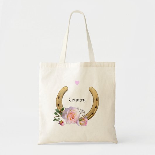 Hoefijzer met bloemen en hart tote bag (Voorkant)