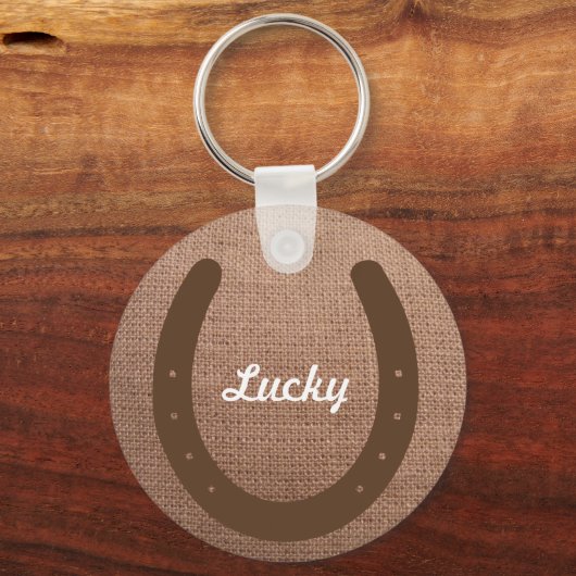 Hoefijzer met douanenaam of -initialen sleutelhanger (Voorkant)