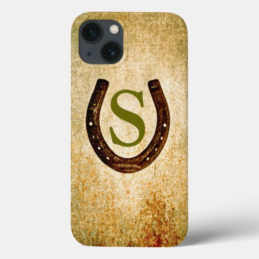 Hoefijzer met monogram aan Personalisatie Case-Mate iPhone Case (Achterkant)