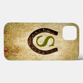 Hoefijzer met monogram aan Personalisatie Case-Mate iPhone Case (Achterkant (horizontaal))