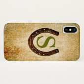 Hoefijzer met monogram aan Personalisatie Case-Mate iPhone Case (Achterkant (horizontaal))