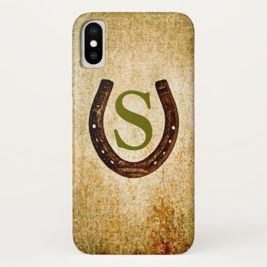 Hoefijzer met monogram aan Personalisatie Case-Mate iPhone Case (Achterkant)
