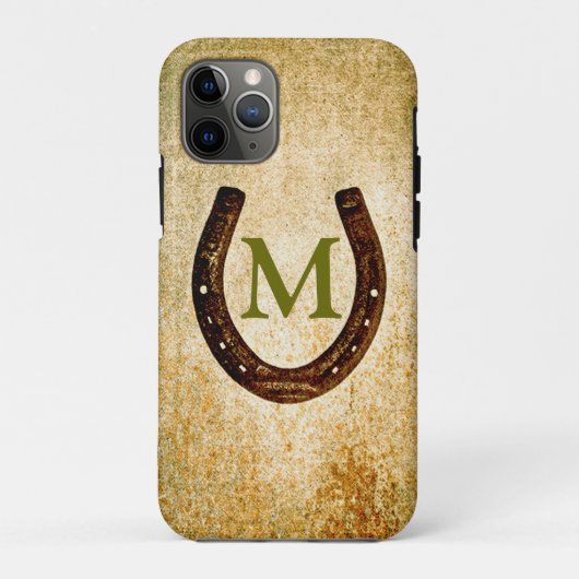 Hoefijzer met monogram aan Personalisatie Case-Mate iPhone Case (Achterkant)