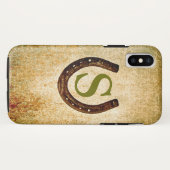 Hoefijzer met monogram aan Personalisatie Case-Mate iPhone Case (Achterkant (horizontaal))