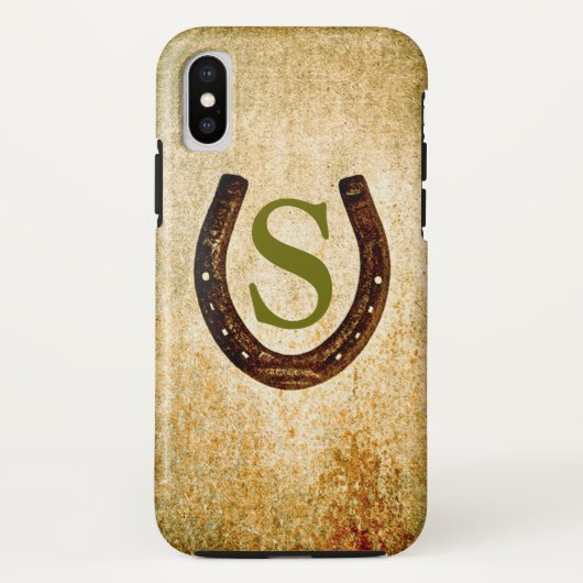 Hoefijzer met monogram aan Personalisatie Case-Mate iPhone Case (Achterkant)