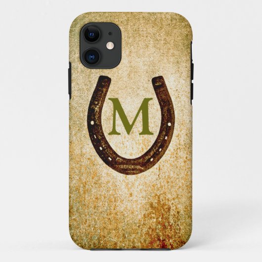 Hoefijzer met monogram aan Personalisatie Case-Mate iPhone Case (Achterkant)