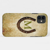 Hoefijzer met monogram aan Personalisatie Case-Mate iPhone Case (Achterkant (horizontaal))