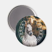 Hoefijzer met sterren & paardennaam Foto Magneet (Voorkant / Achterkant)