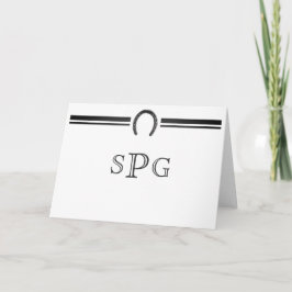 Hoefijzer monogram briefpapier notitiekaartje