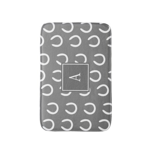hoefijzer Monogram grijs Badmat (Voorkant Verticaal)