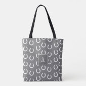 hoefijzer Monogram grijs Tote Bag (Achterkant)
