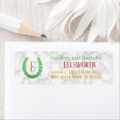 Hoefijzer Monogram Horse Racing Derby Uw adres Etiket (Insitu)