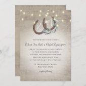 Hoefijzer Monogram Lavender en Sage Waterverf Kaart (Voorkant / Achterkant)