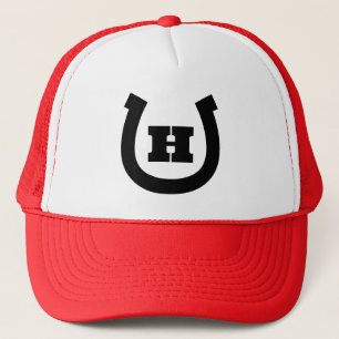 Hoefijzer monogram logo trucker hoed trucker pet
