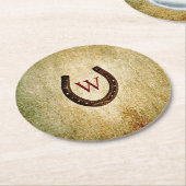 Hoefijzer Monogram Onderzetter van Papier (Gebogen)