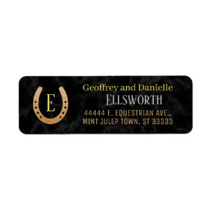 Hoefijzer Monogram Paardenrace Derby Adres Etiket
