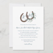 Hoefijzer Monogram Sage Botanische Waterverf Kaart (Voorkant)