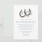 Hoefijzer Monogram Sage Botanische Waterverf Kaart (Voorkant / Achterkant)