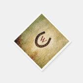 Hoefijzer Monogrammed Cocktail servet (Hoek)