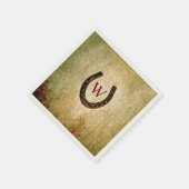 Hoefijzer Monogrammed Cocktail servet (Hoek)