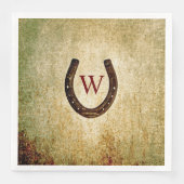 Hoefijzer Monogrammed Dinner Napkin Servet (Voorkant)