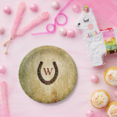 Hoefijzer Monogrammed Papier Borden Papieren Bordje (Feest)