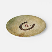 Hoefijzer Monogrammed Papier Borden Papieren Bordje (Gekanteld)