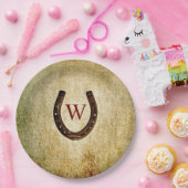 Hoefijzer Monogrammed Papier Borden Papieren Bordje (Feest)