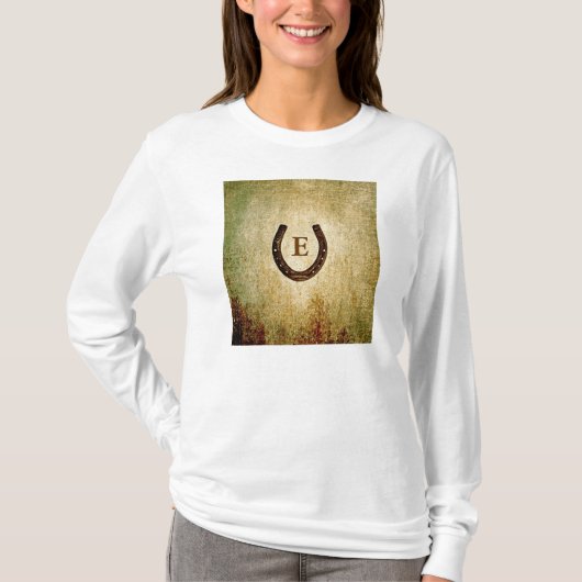 Hoefijzer Monogrammed Personalized T-shirt (Voorkant)