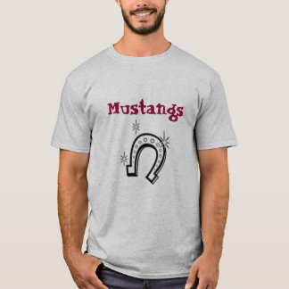 hoefijzer, mosterd t-shirt