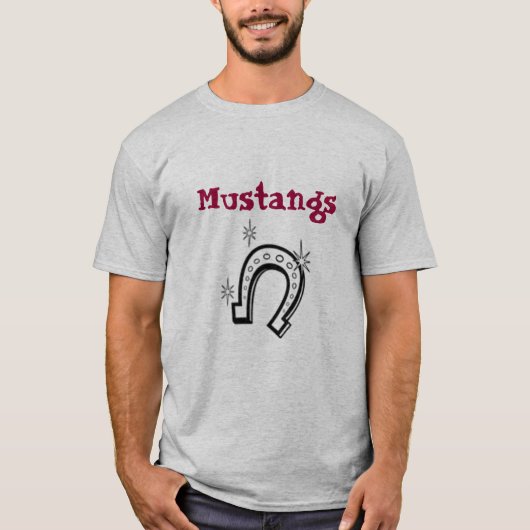 hoefijzer, mosterd t-shirt (Voorkant)
