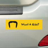 Hoefijzer Mustache Bumpersticker (Op auto)