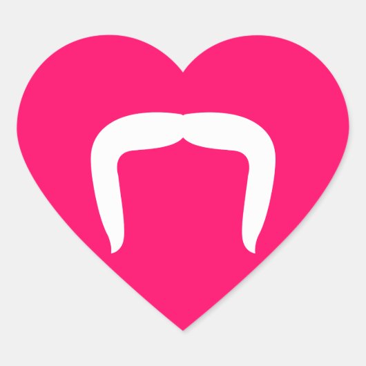Hoefijzer Mustache Hart Sticker (Voorkant)