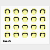 Hoefijzer Mustache Ronde Sticker (Vel)