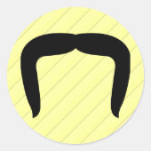 Hoefijzer Mustache Ronde Sticker (Voorkant)