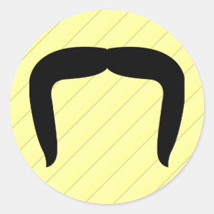 Hoefijzer Mustache Ronde Sticker