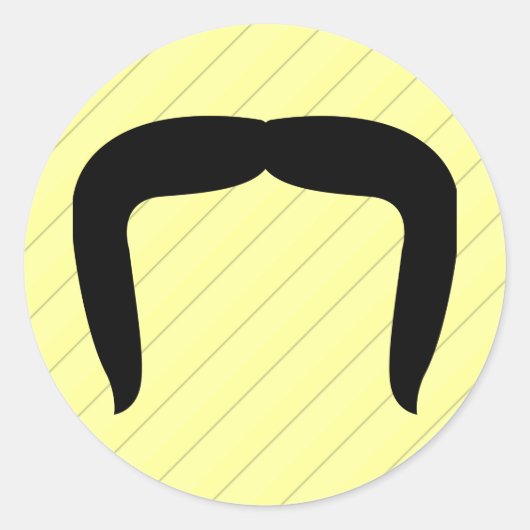 Hoefijzer Mustache Ronde Sticker (Voorkant)