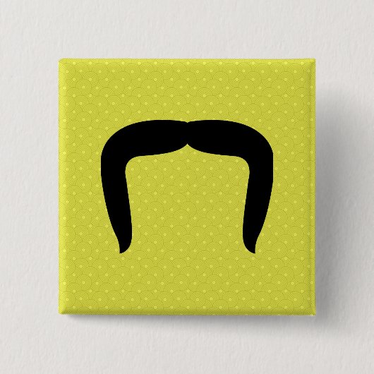 Hoefijzer Mustache Vierkante Button 5,1 Cm (Voorkant)