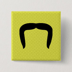 Hoefijzer Mustache Vierkante Button 5,1 Cm