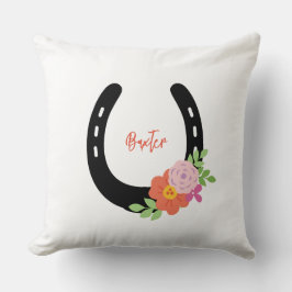 Hoefijzer NAAM Paard FOTO Keepsake Pet Memorial Kussen