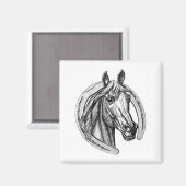  Hoefijzer & Paardenkoelkastmagneet Magneet (Voorkant / Achterkant)